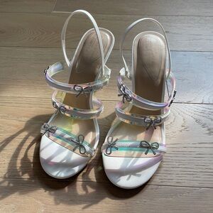 White Butterfly Detail Heels